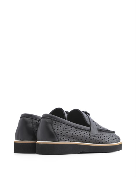 Nunu Women's Moccasin Black Leather