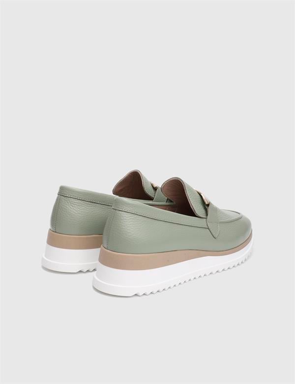 Ophira Hakiki Deri Yeşil Kadın Loafer