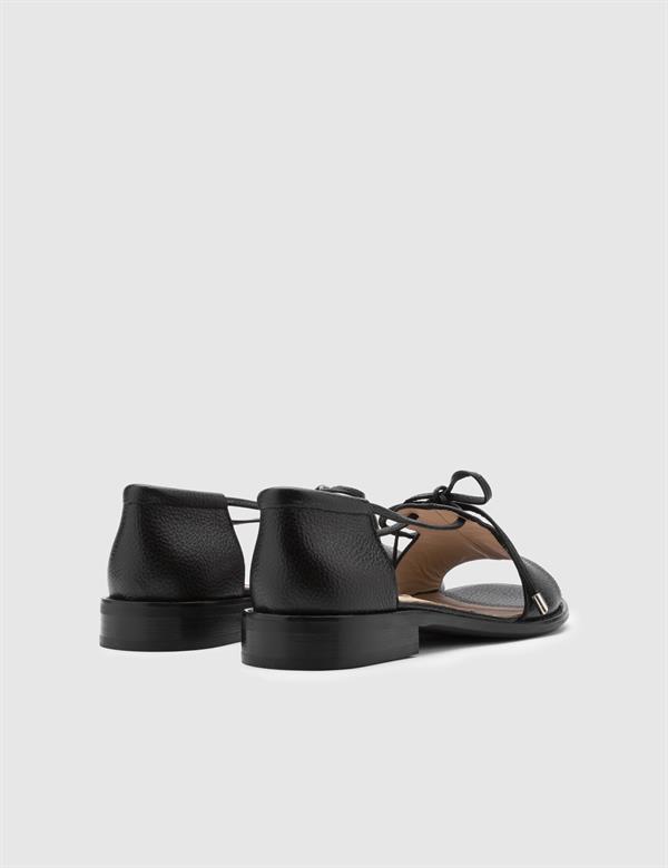 Orsolya Black Floater Leather Women's Sandal
