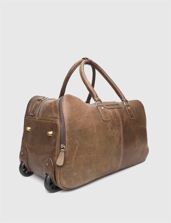 Orva Camel Crazy Leather Men's Suitcase