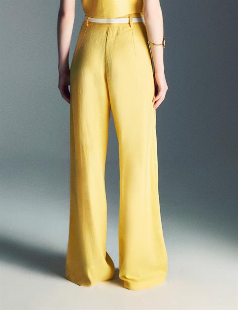 Perri Yellow Women's Linen Trousers