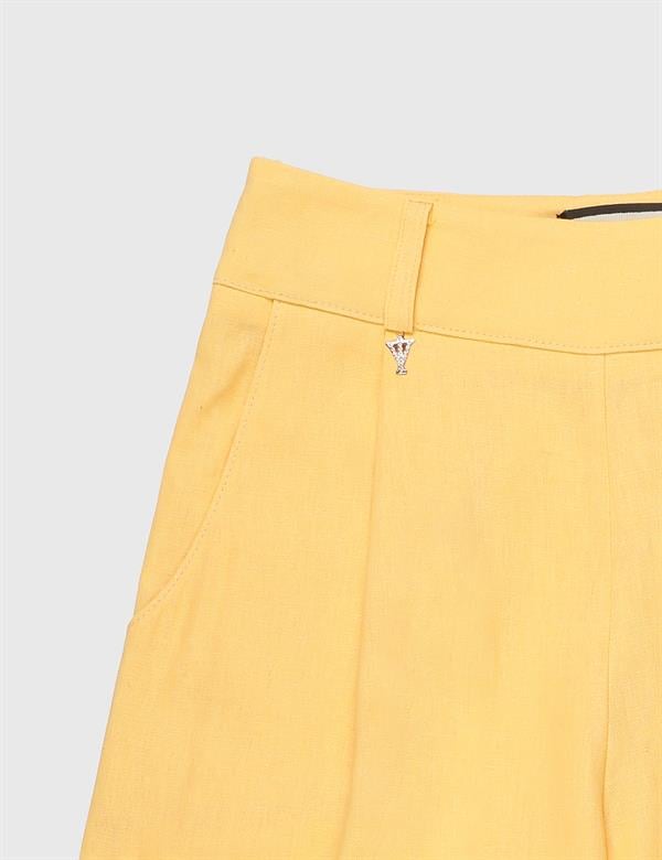 Perri Yellow Women's Linen Trousers