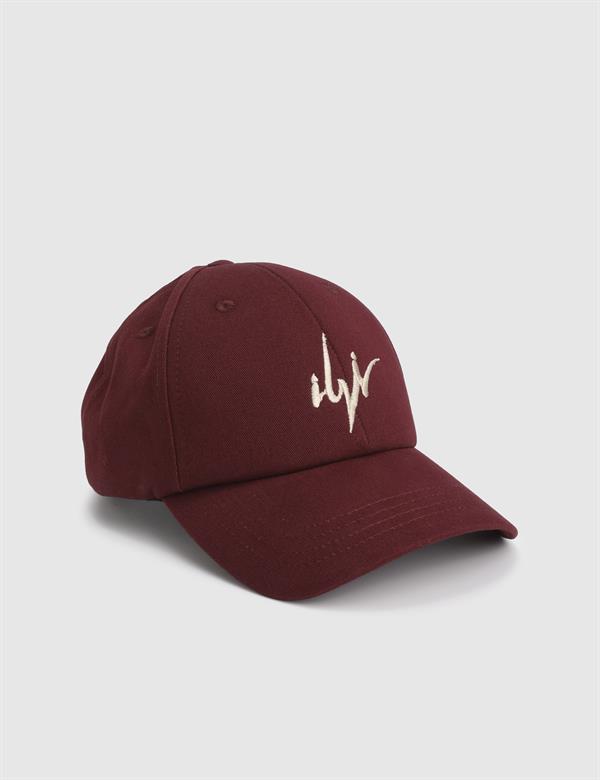 Peta Gabardin Bordo Unisex Şapka