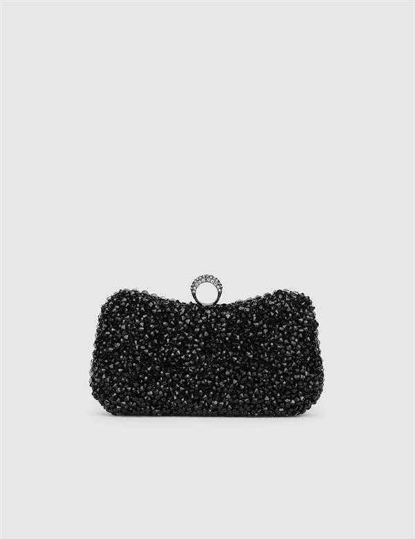 Petua Black Women's Clutch with Stones