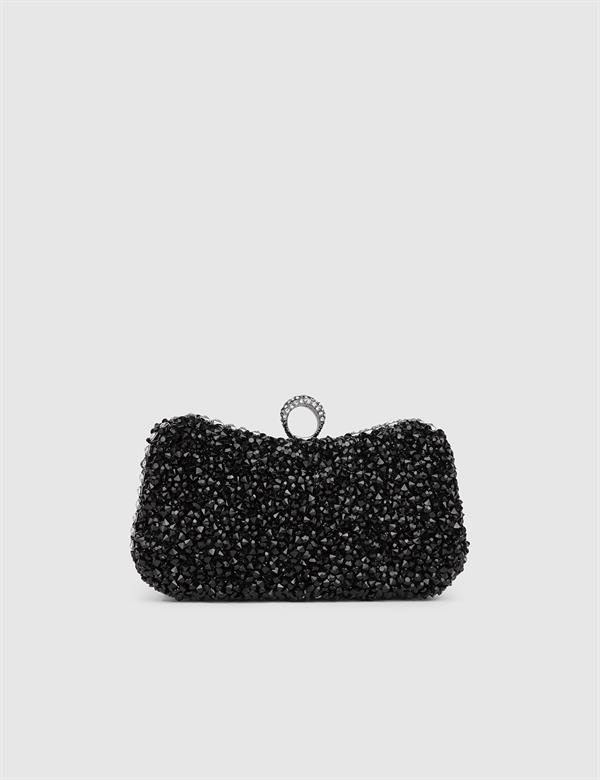 Petua Black Women's Clutch with Stones