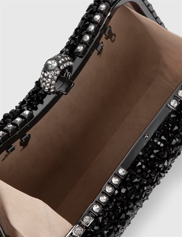 Petua Black Women's Clutch with Stones