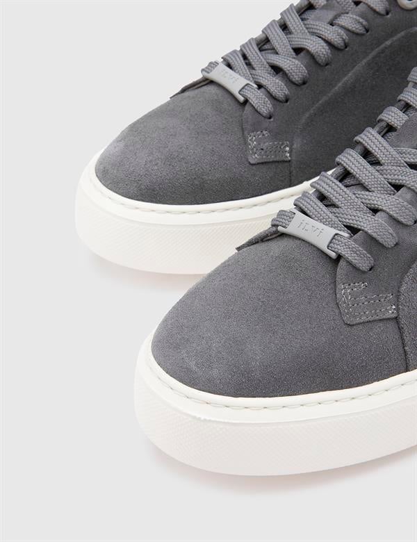 Pia Dark Grey Split Suede Leather Men's Sneaker