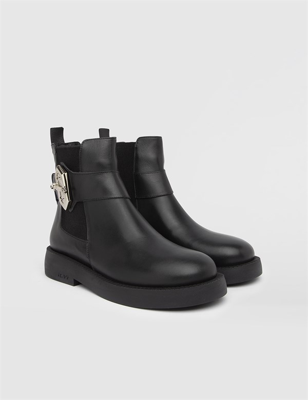 Pontus Black Leather Women's Boot