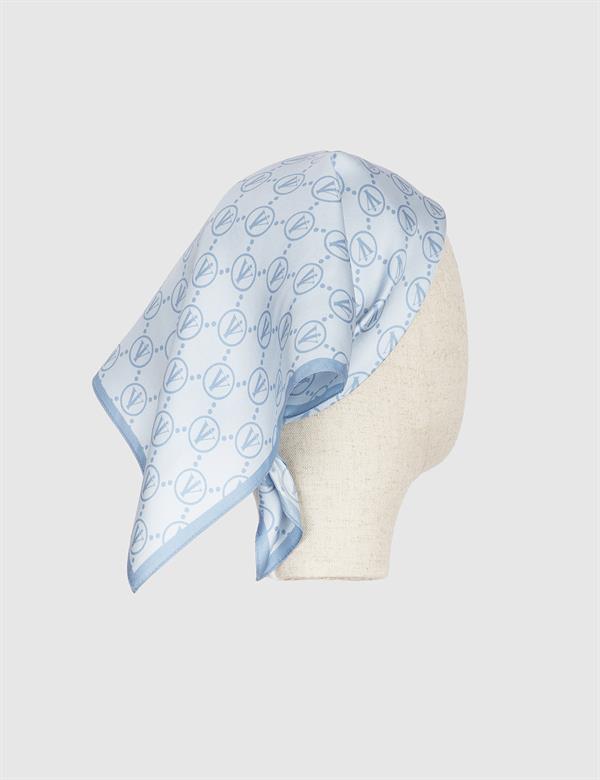 Pori Kadın Bandana Mavi İpek Twill