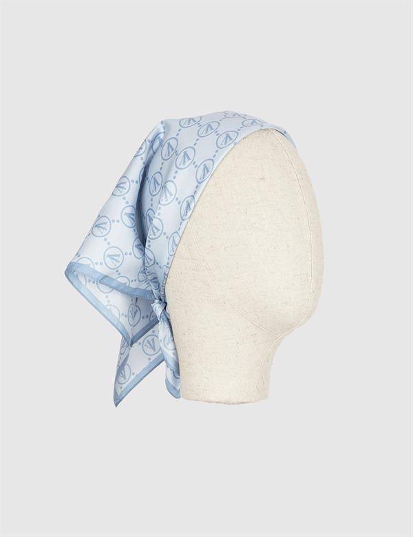 Pori Kadın Bandana Mavi İpek Twill