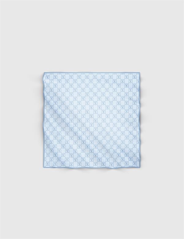 Pori Kadın Bandana Mavi İpek Twill