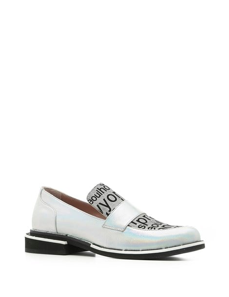 Porto Women's Moccasin Metallic Silver Hologram