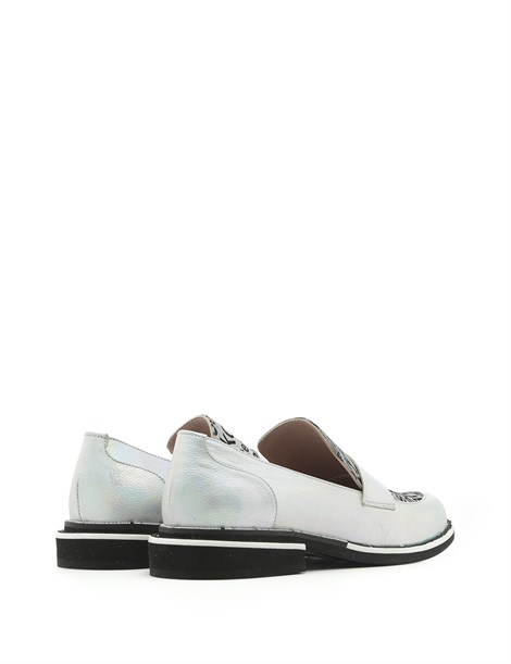 Porto Women's Moccasin Metallic Silver Hologram