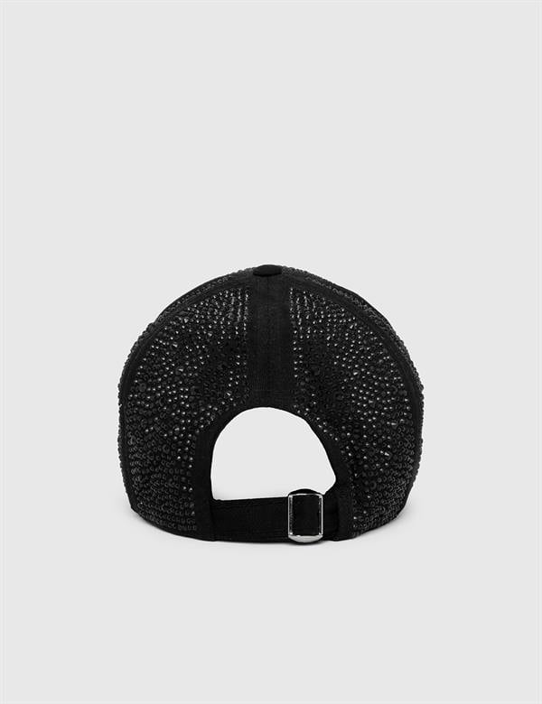Redd Black Gabardine Women's Hat with Black Stones