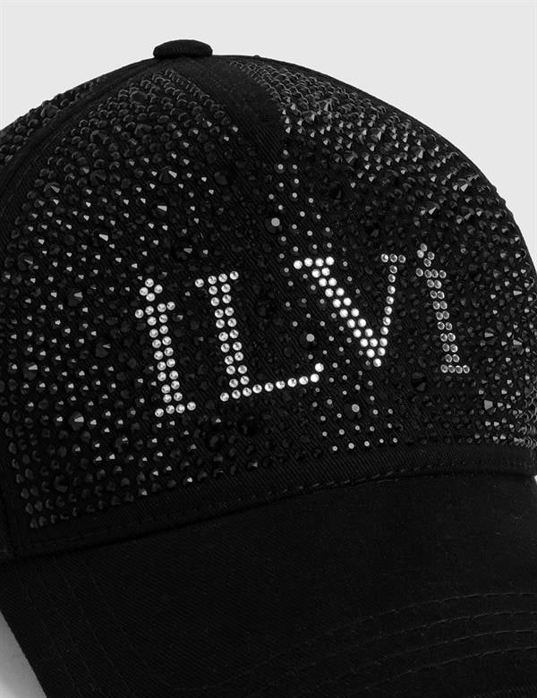 Redd Black Gabardine Women's Hat with Black Stones