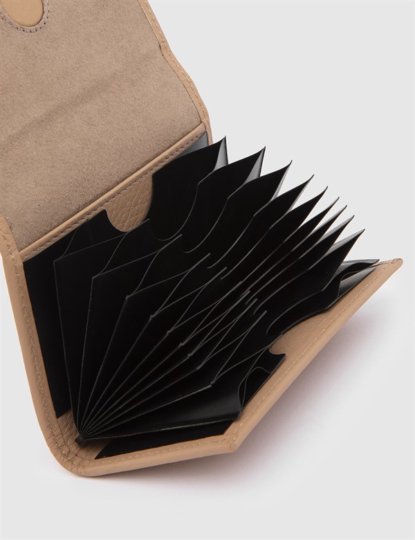 Regh Beige Floater Leather Unisex Card Holder