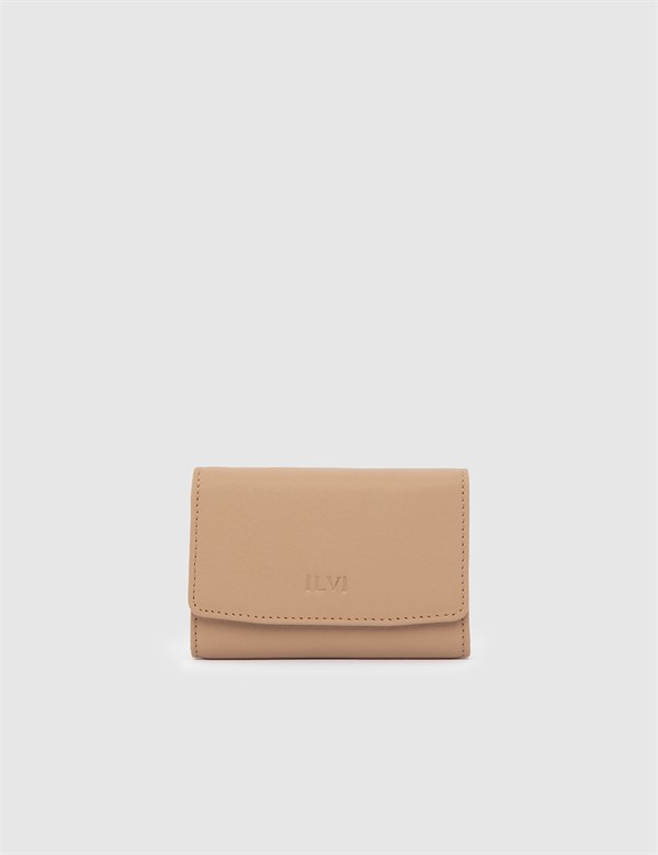 Regh Beige Floater Leather Unisex Card Holder