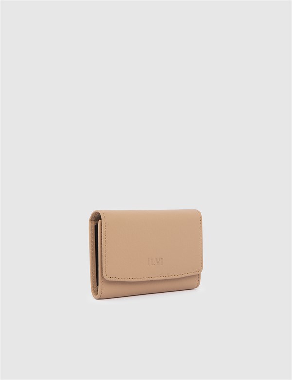 Regh Beige Floater Leather Unisex Card Holder