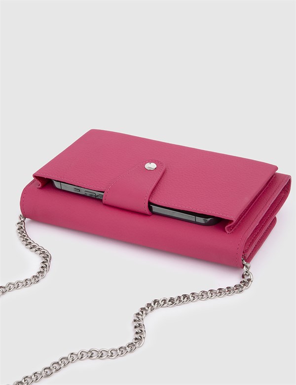 Reghin Pink Floater Leather Women's Shoulder Bag