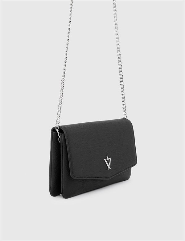 Risor Black Floater Leather Women's Shoulder Bag