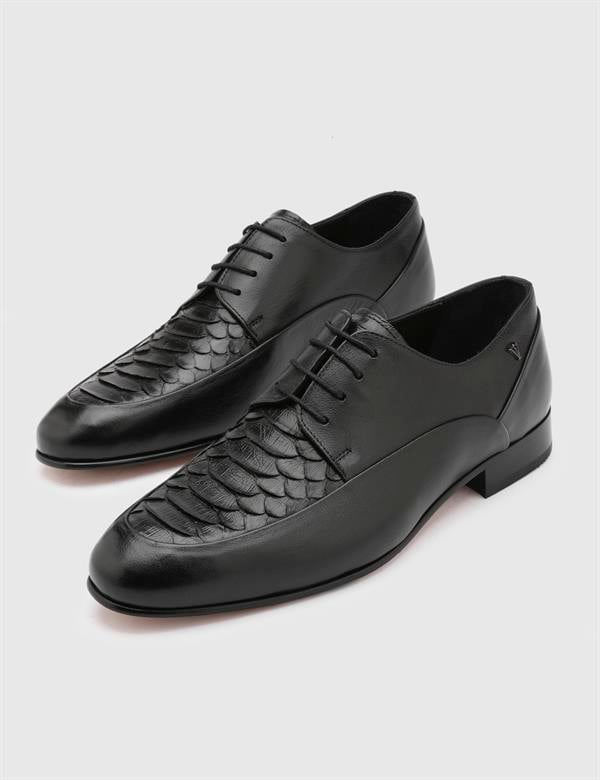Roan Black Snake Leather Men's Classic Shoe