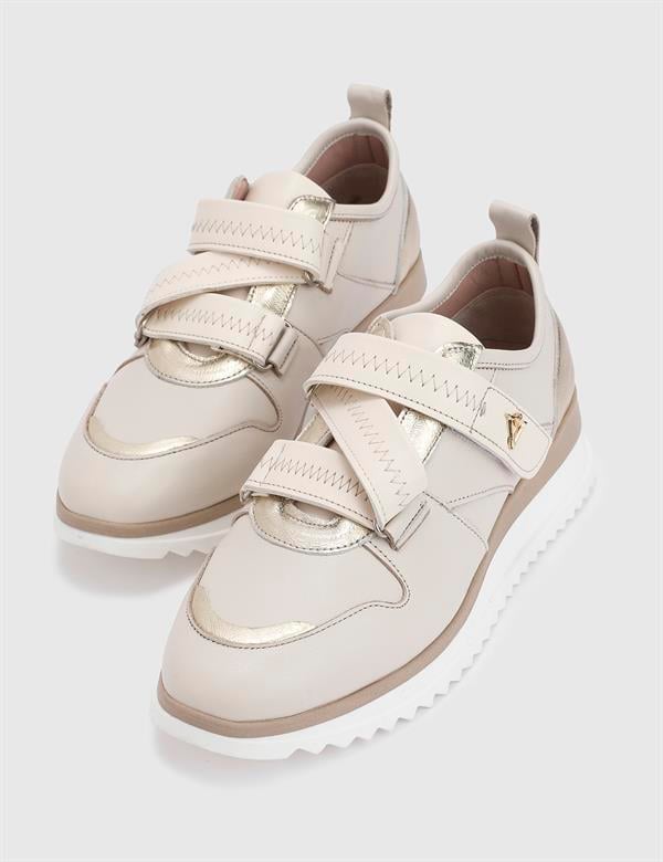 Rogka Beige Leather Women's Sneaker