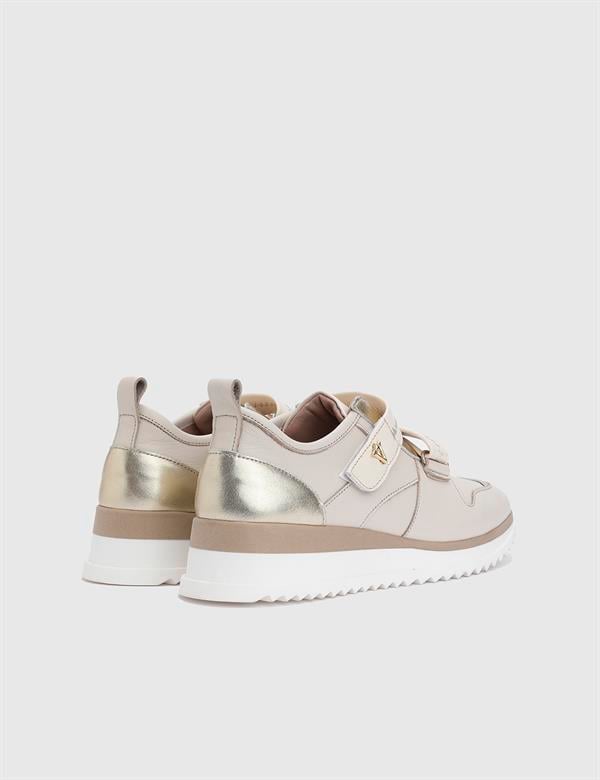 Rogka Beige Leather Women's Sneaker
