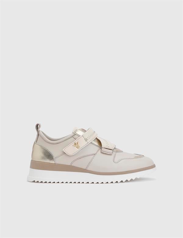Rogka Beige Leather Women's Sneaker