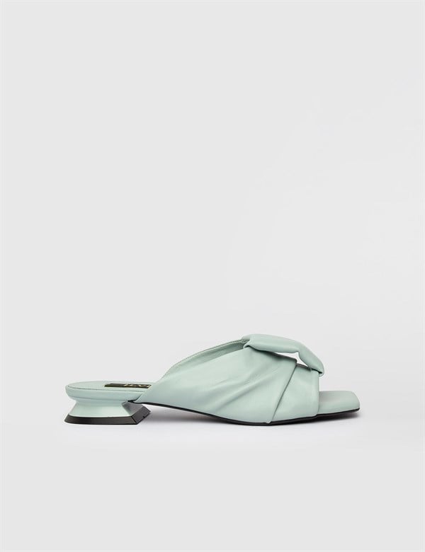 Rolin Mint Green Leather Women's Heeled Slide