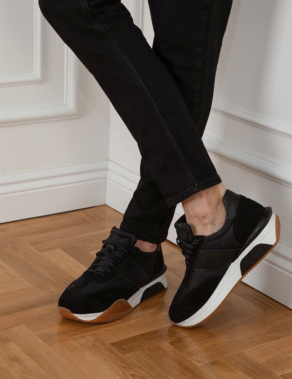 Roni Black Suede Leather Men's Sneaker