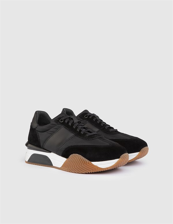 Roni Black Suede Leather Men's Sneaker