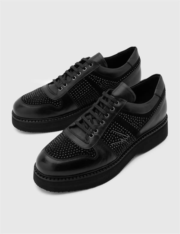 Rossano Black Suede Leather Men's Sneaker