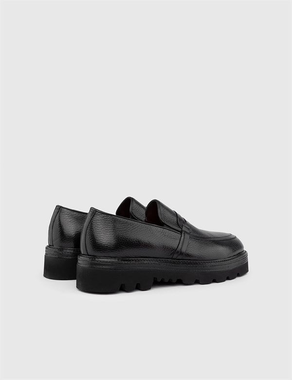 Roxo Black Floater Leather Men's Daily Shoe