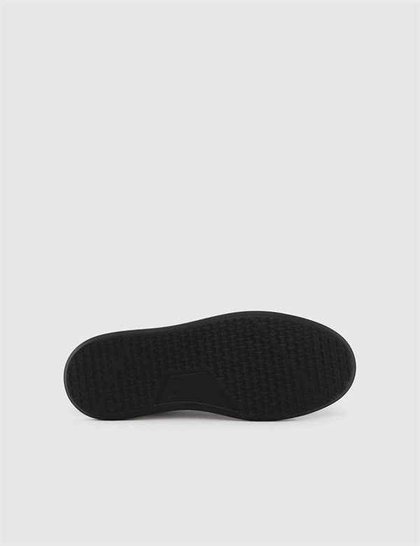 Ruben Black Leather-Grey Suede Leather Men's Sneaker