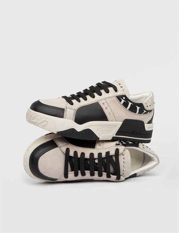 Sacha Beige Suede-Black Leather Women's Sneaker