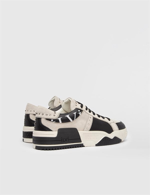 Sacha Beige Suede-Black Leather Women's Sneaker