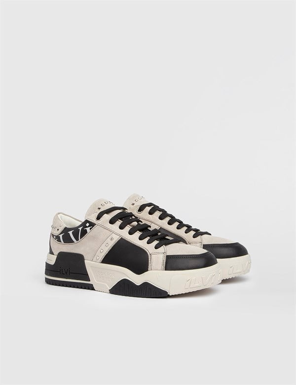 Sacha Beige Suede-Black Leather Women's Sneaker