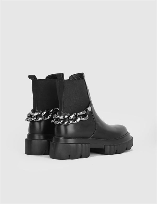 Sandre Black Leather Women's Boot