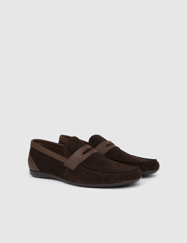 Sanne Brown Suede Leather Men's Moccasin
