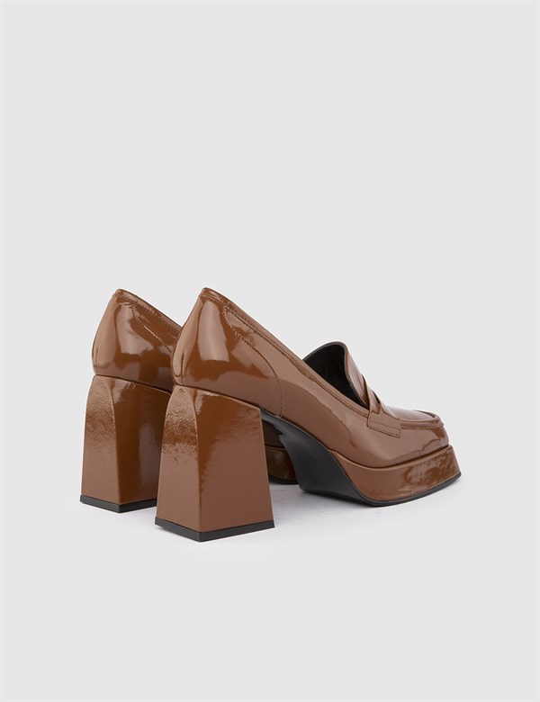 Senat Saddle Brown Patent Leather Women's Pump
