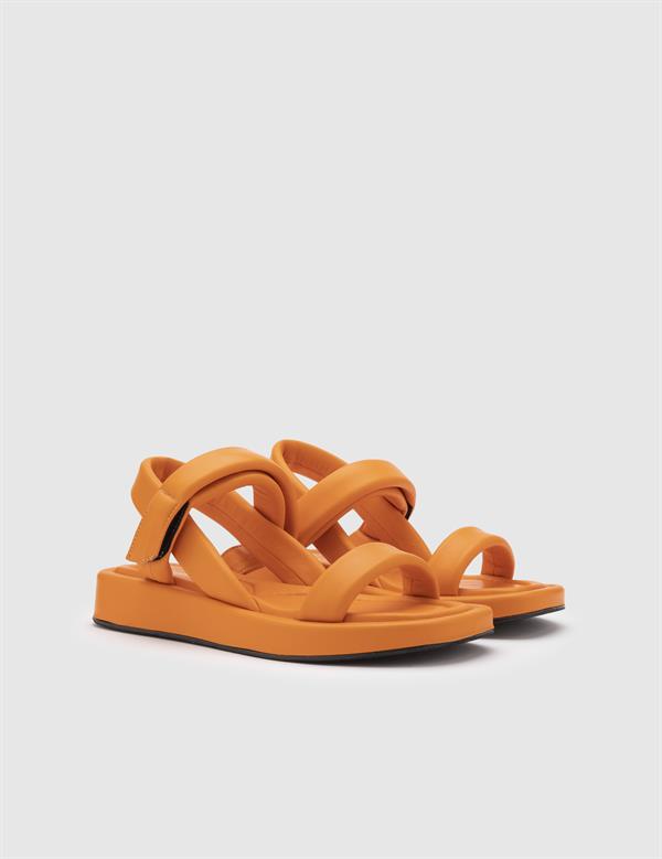 Serata Orange Leather Women's Sandal