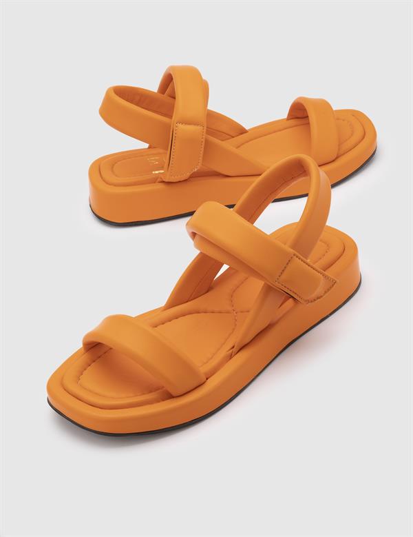 Serata Orange Leather Women's Sandal