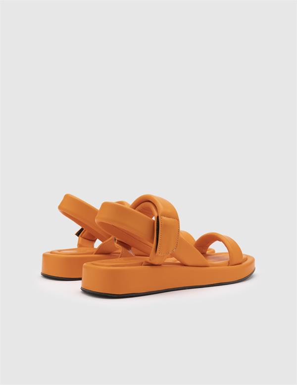 Serata Orange Leather Women's Sandal