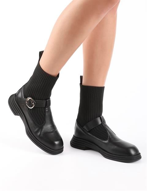 Serena Black Leather Women's Boot