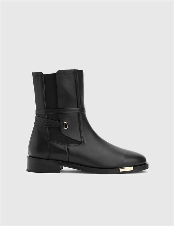 Steady Black Leather Women's Boot