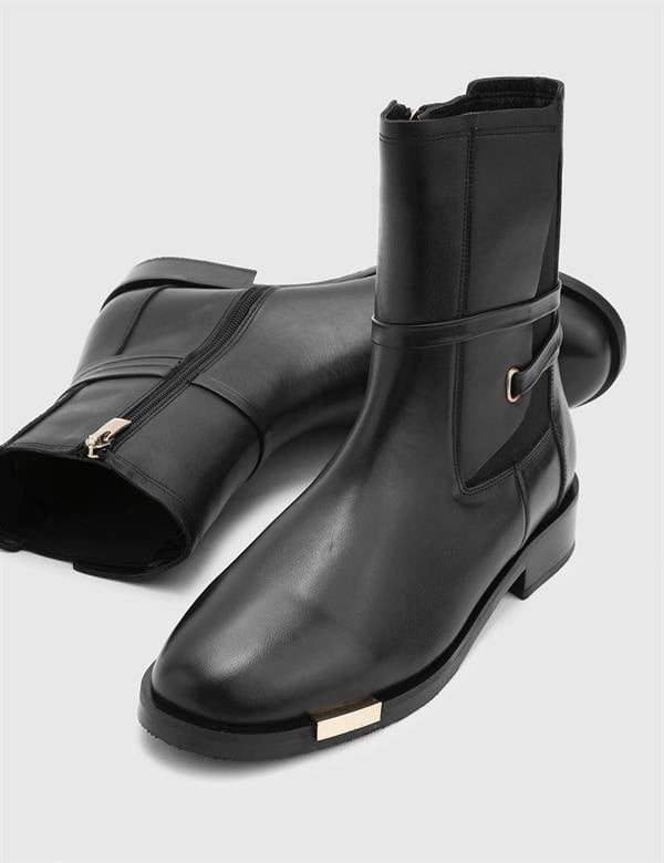Steady Black Leather Women's Boot