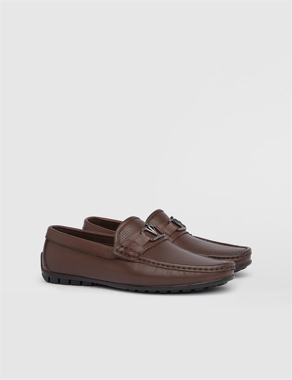 Struer Antique Brown Leather Men's Moccasin