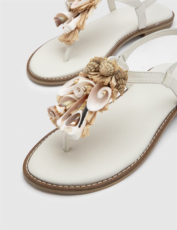 Svein Beige Leather Women's Sandal