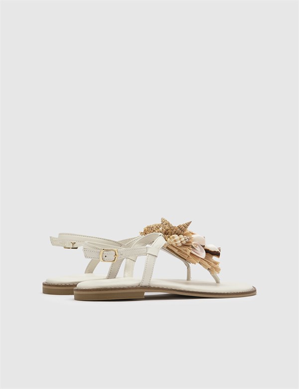 Svein Beige Leather Women's Sandal