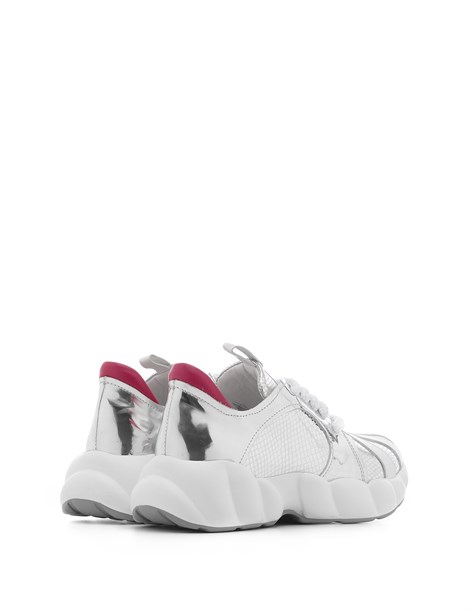 Swis Women's Sneaker White Leather-Silver Mirror